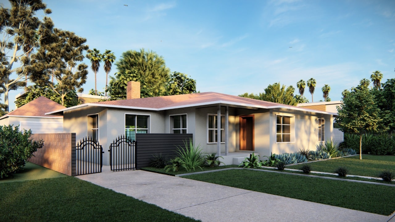 Minimalist front porch landscaping idea for a small ranch home