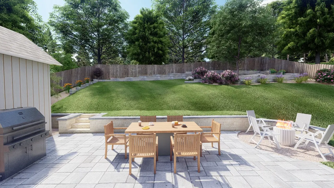 sloped backyard ideas on a budget