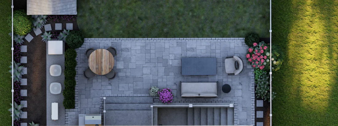 a small backyard opening to a kitchen