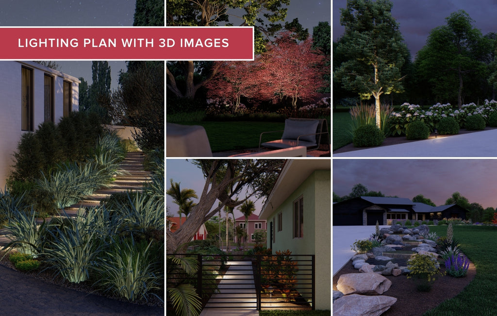 landscape lighting plan for a front yard 