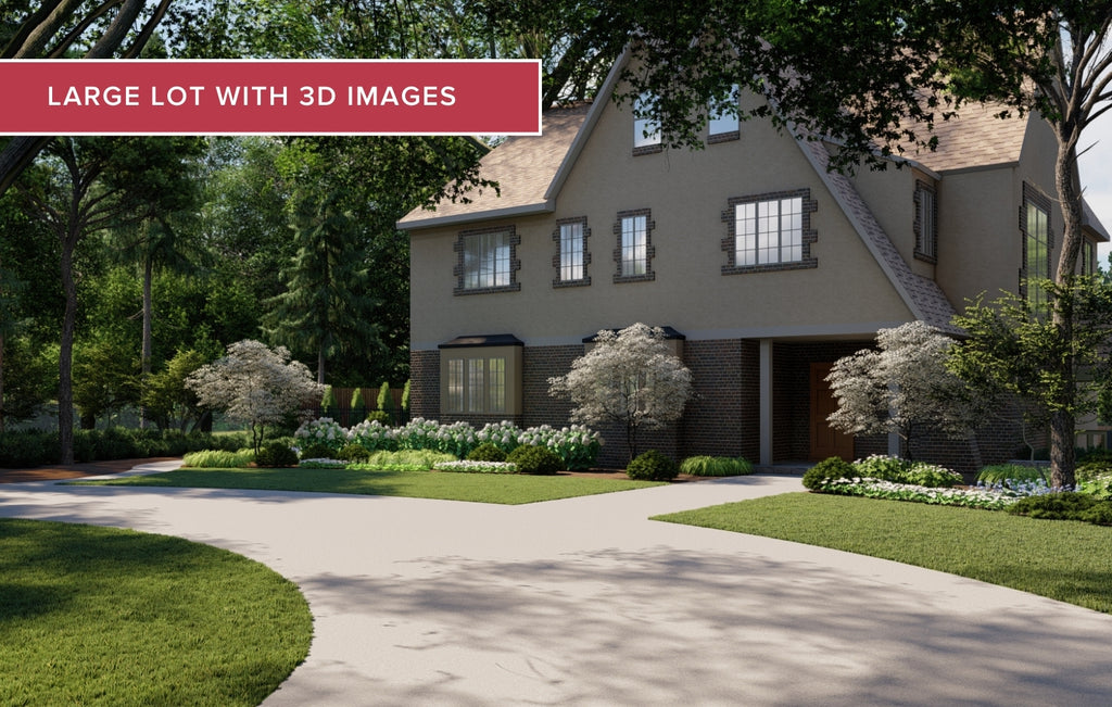 landscape design plans with big trees and shrubs for front yard curb appeal 
